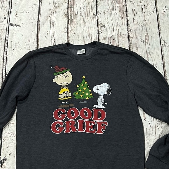 Good Grief Christmas Charlie Brown and Snoopy Ugly Party Crewneck Sweatshirt - Picture 3 of 6